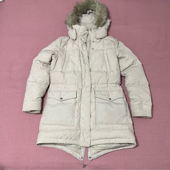 Ralph Lauren Beige faux fur winter coat women’s size Small - Picture 1 of 10